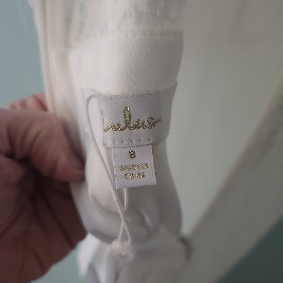 Lulu's Eternally Adored White Lace Embroidered mermaid maxi Wedding Dress size - Picture 11 of 12